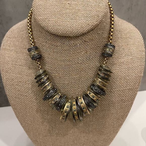 Kenneth Cole New York Heavy multi color rhinestone coin circle dangle necklace - Picture 1 of 4
